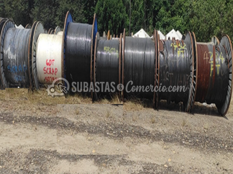 Chatarra de cable de cobre en carretes Aprox.: 37.559 Kg